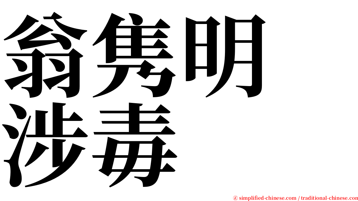 翁隽明　涉毒 serif font